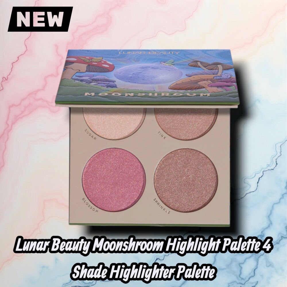 New NIB Lunar Beauty Moonshroom Highlight Palette 4 Shade Highlighter Palette